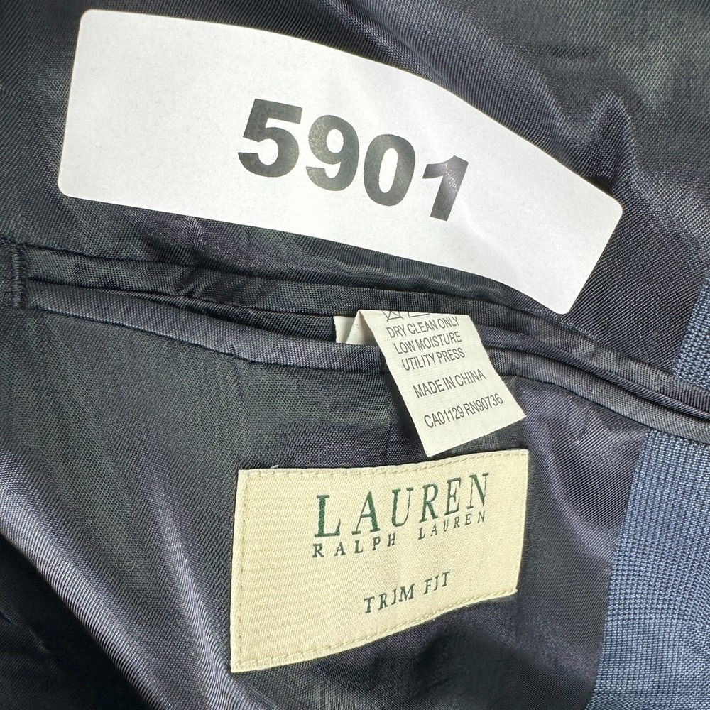 Lauren Ralph Lauren‎ Suit Jacket Mens 44L Gray 100% Wool Trim Fit Blazer - Picture 14 of 14